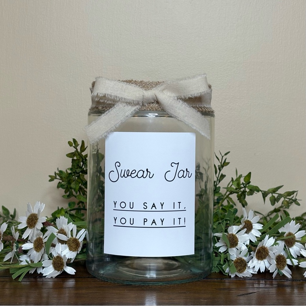 Swear Jar - No Cussing Jar - Accountability Savings Jar - Funny Gift - Gag Gift